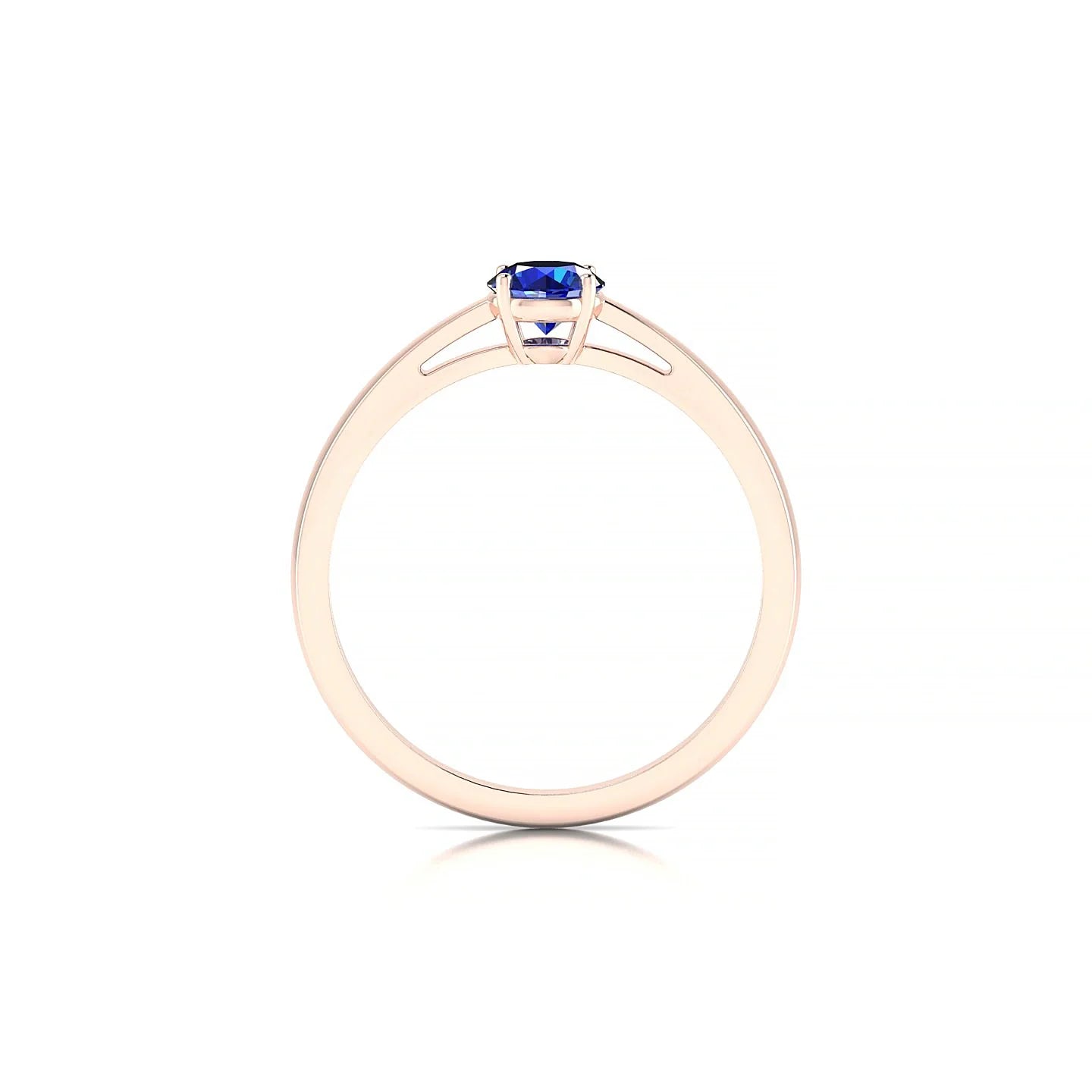 Zenith | 18k Rose Gold 4.5 mm Round Sapphire Ring
