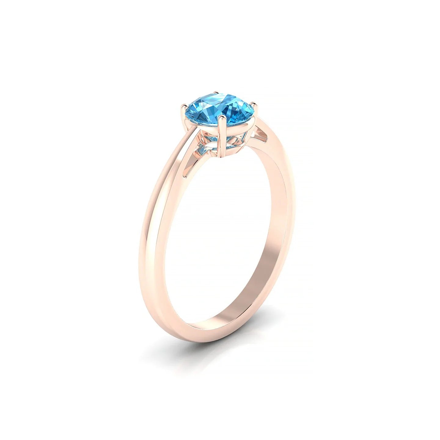 Zenith | 18k Rose Gold 6 mm Round Topaz Ring